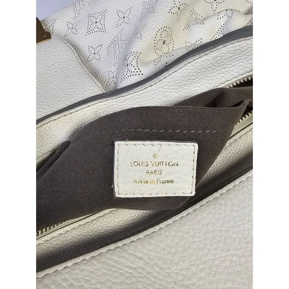 LOUIS VUITTON Mahina Solar PM White Perforated Leather Shoulder Bag Monogram LV - Picture 9 of 16